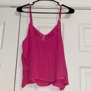 Pink Cropped Flowy Tank